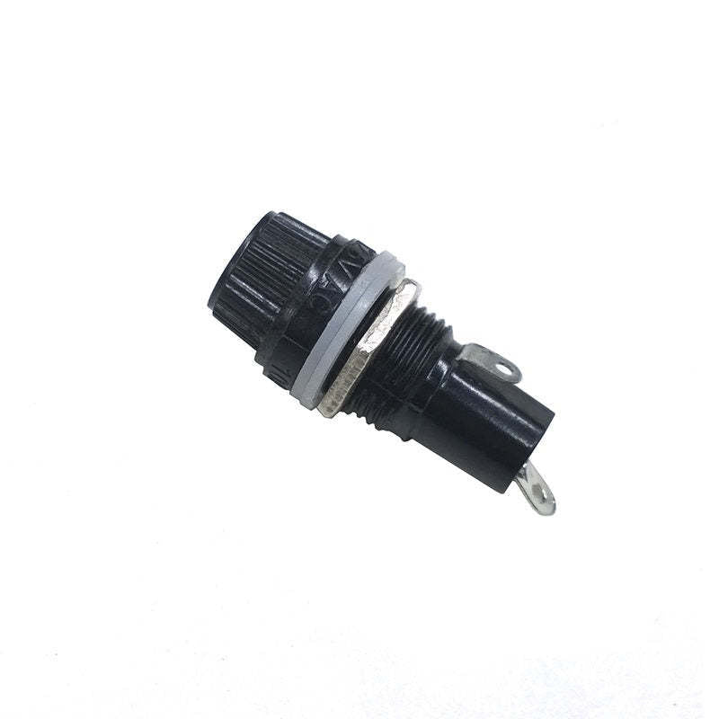 5Pcs 10A 250V Glass Fuse Holders 5x20 6x30 Black Insurance Tube Socket Panel Mount Fuse Socket Copper
