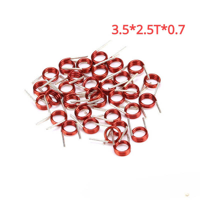50Pcs Coilcraft Inductor 3.5 * 1.5T 2.5T 3.5T 4.5T 7.5T * 0.7 Copper Wire Hollow Coil Inductance Remote Control FM Inductor