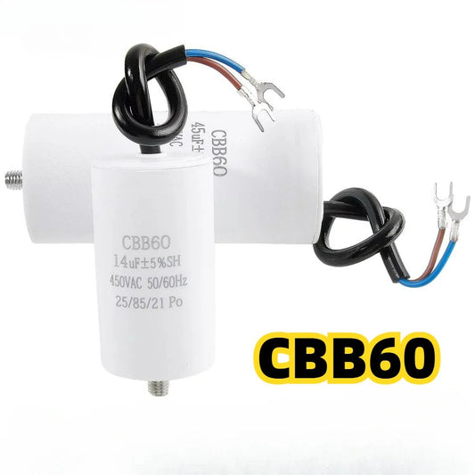 CBB60 Capacitors 450V Electric Replacement Start Capacitors With Fixing Stud For Air Compressor Water Pump Washing machine refrigerator 5UF-100UF