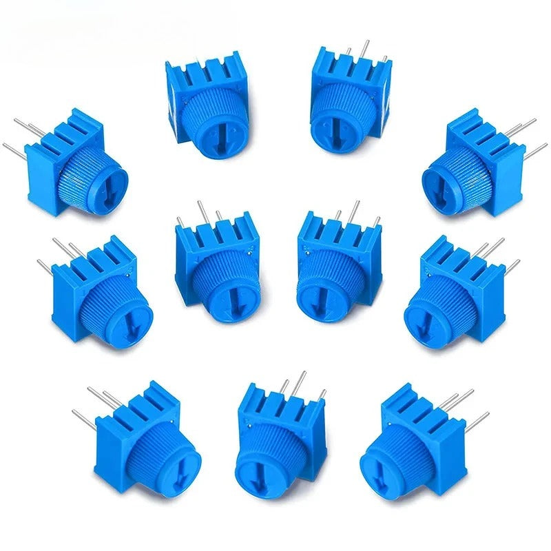 10Pcs 3386 3386P Potentiometer Resistor Single Turn Breadboard Trim Potentiometer with Knob for Arduino Trimpot