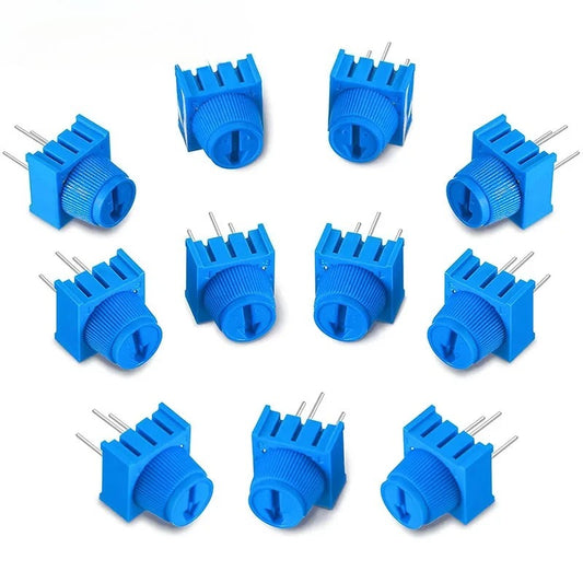 10Pcs 3386 3386P Potentiometer Resistor Single Turn Breadboard Trim Potentiometer with Knob for Arduino Trimpot