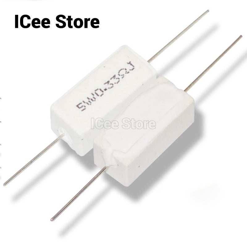 5Pcs 5W Cement Resistor SQP Power Resistor 5% 0.1R-100R 0.1R 0.22R 0.5R 1R 2.2R 4.7R 5R 10R 15R 20R 22R 47R 100R Ohm