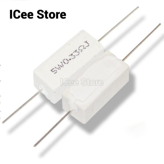 5Pcs 5W Cement Resistor SQP Power Resistor 5% 0.1R-100R 0.1R 0.22R 0.5R 1R 2.2R 4.7R 5R 10R 15R 20R 22R 47R 100R Ohm