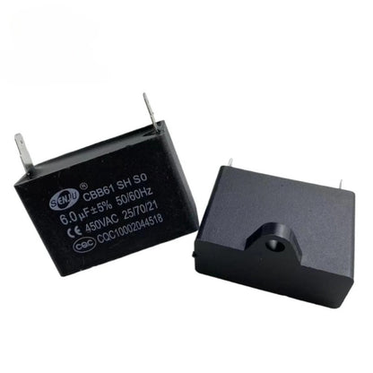 CBB61 Air Conditioner Fan Start Capacitor 450V 1UF/1.5UF/2UF/3UF/4UF/5UF/6UF/8UF/10UF/12UF 2 pin start capacitor Fan Capacitor