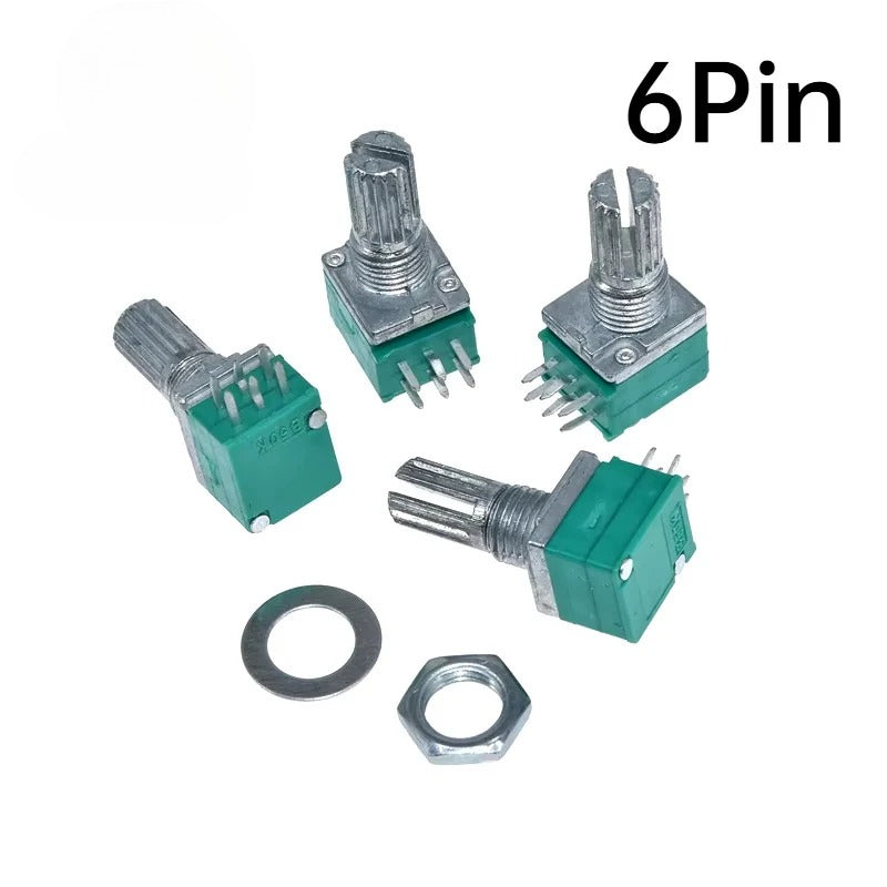5PCS Industrial Switch RV097G RK097N Audio switch 3/5/6/8 pin B5K/B10K/B20K/B50K/B100K/B500K amplifier sealing potentiometer Shaft length 15mm