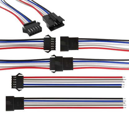 10Pairs JST SM  2.54MM Plug 24AWG Male To Female Wire Connector  Cable Pigtail 2Pin 3Pin 4Pin 5Pin Plug LED Connecting Line