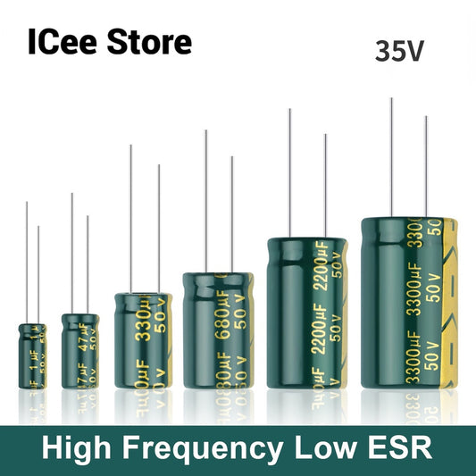 Aluminum Electrolytic Capacitor 35V High Frequency Low ESR 35V 47UF 100UF 220UF 330UF 470UF 380UF 1000UF 2200UF 3300UF 4700UF
