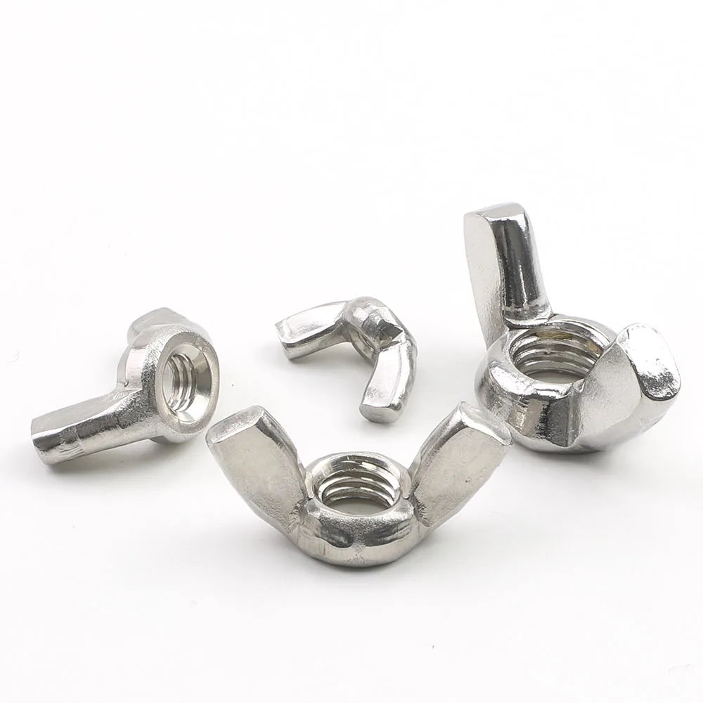 3-10pcs Butterfly Hand Tighten Nuts M3 M4 M5 M6 M8 M10 M12 Stainless Steel Black Plated Thumb Wing Nuts for Furniture Machinery