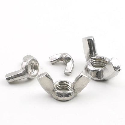 3-10pcs Butterfly Hand Tighten Nuts M3 M4 M5 M6 M8 M10 M12 Stainless Steel Black Plated Thumb Wing Nuts for Furniture Machinery