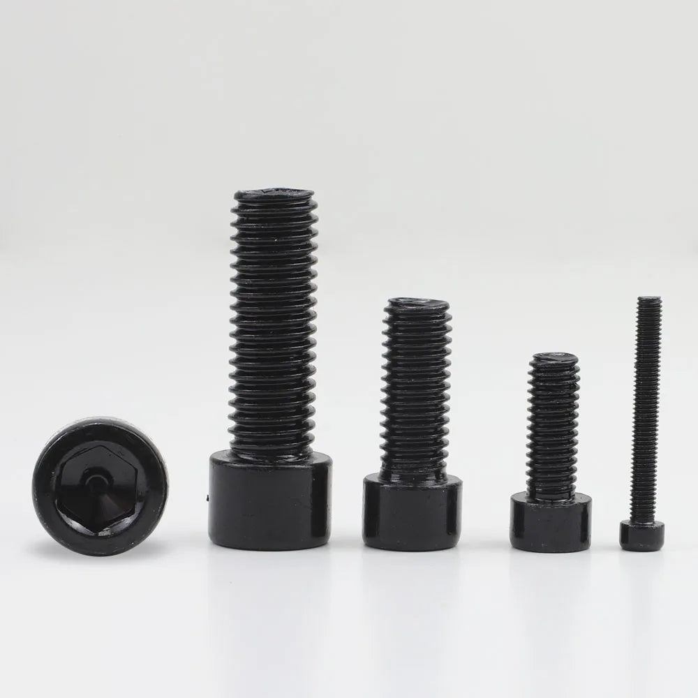 JUIDINTO 2-30pcs Allen Head Cap Screw Black Grade 8.8 M3 M4 M5 M6 M8 M10 Hex Hexgon Socket Cap Head Screw Bolt for Furniture