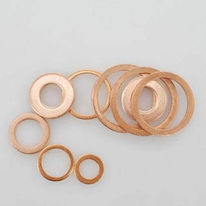 M5 M6 M8 M10 M12 M14 M16 M18 M20 M22 M24 Solid Pure Copper Oil Plugs Washer O-ring Gasket Motorcycle Sump Flat Sealing Spacers