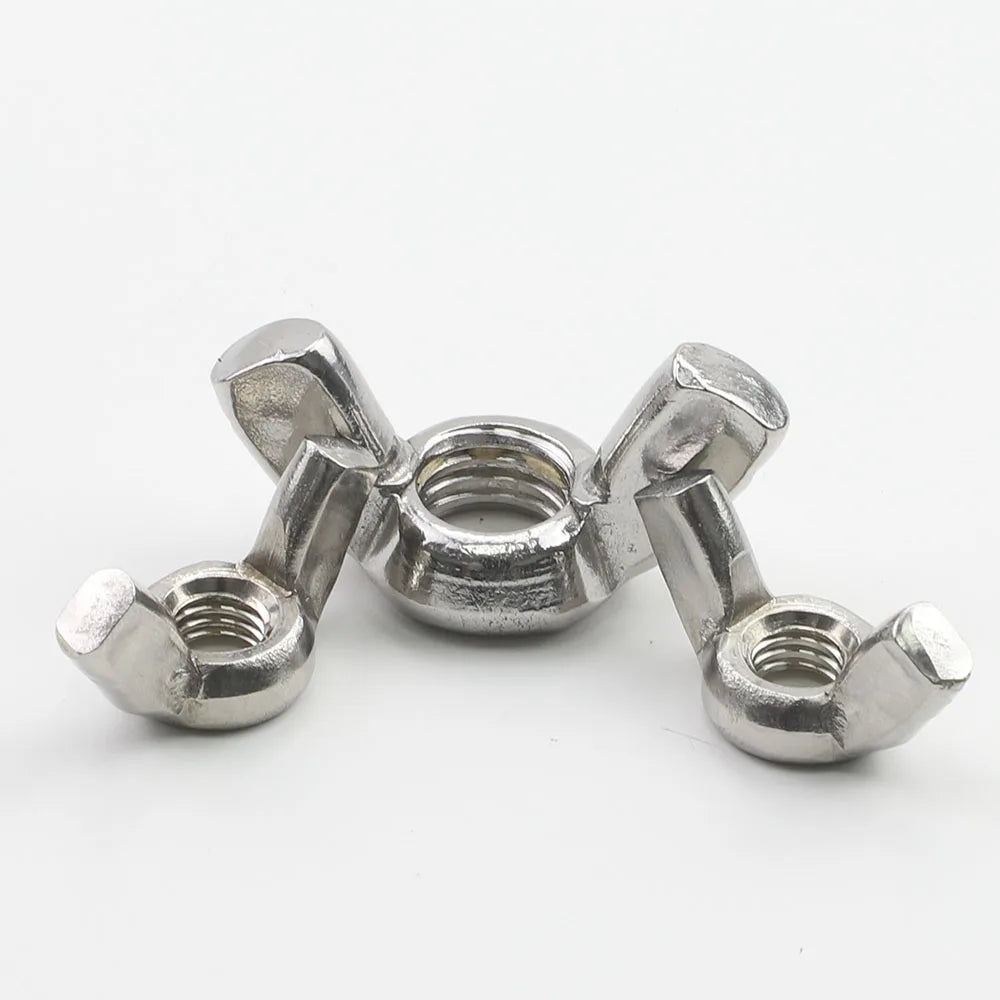 3-10pcs Butterfly Hand Tighten Nuts M3 M4 M5 M6 M8 M10 M12 Stainless Steel Black Plated Thumb Wing Nuts for Furniture Machinery