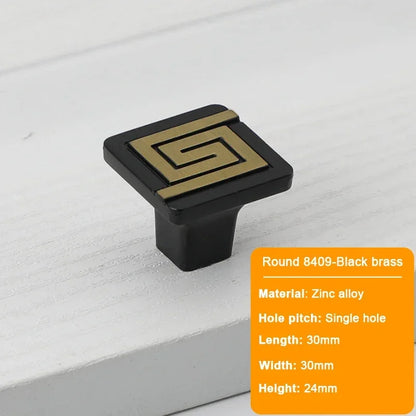JUIDINTO 16-32mm Kitchen Shoes Cabinet Handle Square Single Hole Drawer Door Handle Vintage Brass Small Drawer Furniture Handle