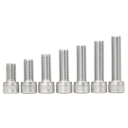 JUIDINTO 2-50PCS 12.9 Grade Nickel Plated Knurled Hex Socket Head Cap Screw M1.6 M2 M2.5 M3 M4 M5-M12 Allen Machine Screw Bolt