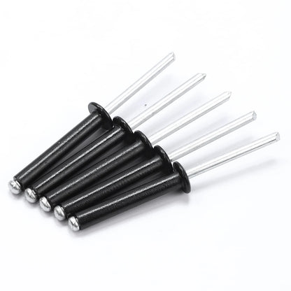 JUIDINTO 5~50pcs Aluminum Blind Rivet M2.4 M2.8 M3.2 M4 M5 Black Dome Head Blind Pop Rivets for Metal Plastic