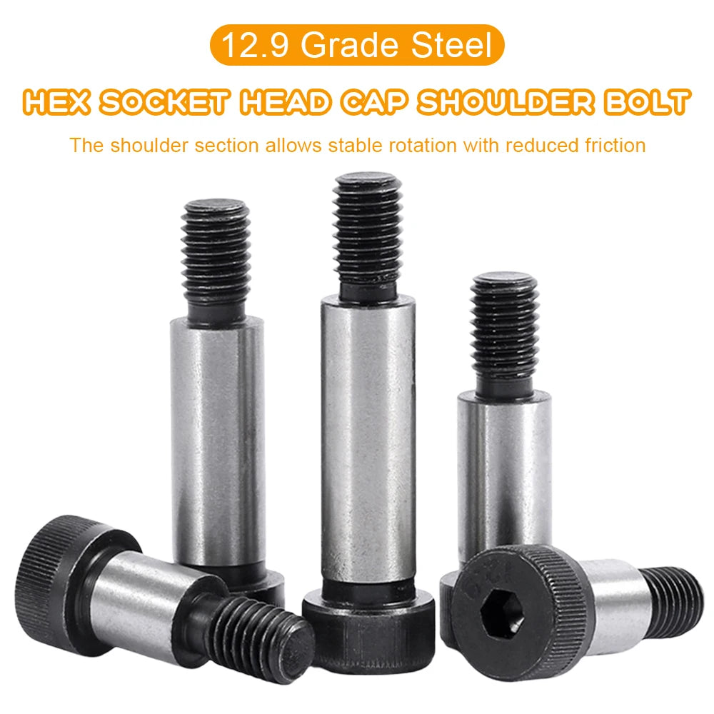 1–5Pieces 12.9 Grade Steel Hex Socket Shoulder Screw M5 M6 M8 M10 M12 M16 Socket Head Cap Shoulder Bolt for Heavy Duty Machinery