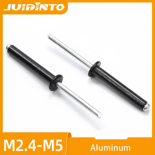 JUIDINTO 5~50pcs Aluminum Blind Rivet M2.4 M2.8 M3.2 M4 M5 Black Dome Head Blind Pop Rivets for Metal Plastic