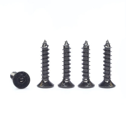 JUIDINTO 10-50pcs Black Hex Hexagon Socket Flat Head Self Tapping Screw 8.8Grade m2 m4 m5 m6 Allen Head Countersunk Wood Screw