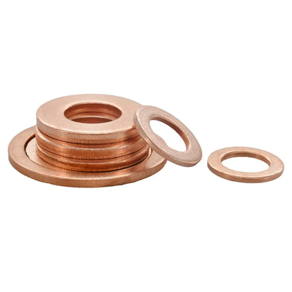 M5 M6 M8 M10 M12 M14 M16 M18 M20 M22 M24 Solid Pure Copper Oil Plugs Washer O-ring Gasket Motorcycle Sump Flat Sealing Spacers