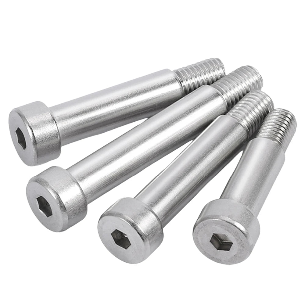 JUIDINTO 1-20pcs 304 Stainless Steel Shoulder Screws Hex Socket Bolts M2 M2.5 M3 M4 M5 M6 M8 M10 Shoulder Bolt for Machinery Use