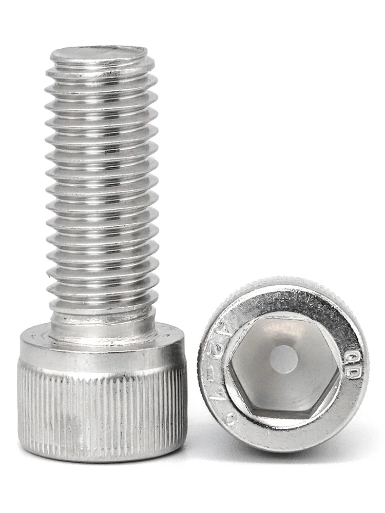 JUIDINTO 2-50PCS 12.9 Grade Nickel Plated Knurled Hex Socket Head Cap Screw M1.6 M2 M2.5 M3 M4 M5-M12 Allen Machine Screw Bolt