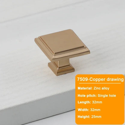 JUIDINTO 16-32mm Kitchen Shoes Cabinet Handle Square Single Hole Drawer Door Handle Vintage Brass Small Drawer Furniture Handle