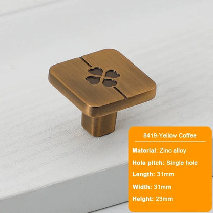 JUIDINTO 16-32mm Kitchen Shoes Cabinet Handle Square Single Hole Drawer Door Handle Vintage Brass Small Drawer Furniture Handle