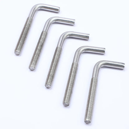 JUIDINTO 1/3/5pcs L Shaped Hook Bolt Screw M4 M5 M6 M8 M10 M12 Stainless Steel Right Angle Anchor Bolts