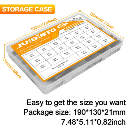 407pcs/set Hexagon Socket Cup Point Set Screw Assortment Kit 12.9 Carbon Steel M5 M6 M8 M10 Allen Headless Grub Screw Kit