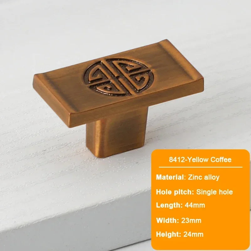 JUIDINTO 16-32mm Kitchen Shoes Cabinet Handle Square Single Hole Drawer Door Handle Vintage Brass Small Drawer Furniture Handle