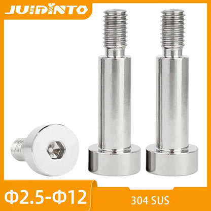 JUIDINTO 1-20pcs 304 Stainless Steel Shoulder Screws Hex Socket Bolts M2 M2.5 M3 M4 M5 M6 M8 M10 Shoulder Bolt for Machinery Use