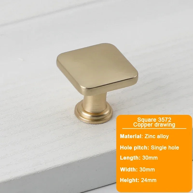 JUIDINTO 16-32mm Kitchen Shoes Cabinet Handle Square Single Hole Drawer Door Handle Vintage Brass Small Drawer Furniture Handle