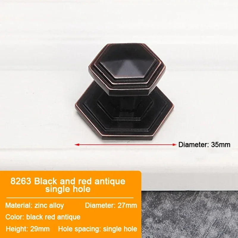 JUIDINTO 16-32mm Kitchen Shoes Cabinet Handle Square Single Hole Drawer Door Handle Vintage Brass Small Drawer Furniture Handle