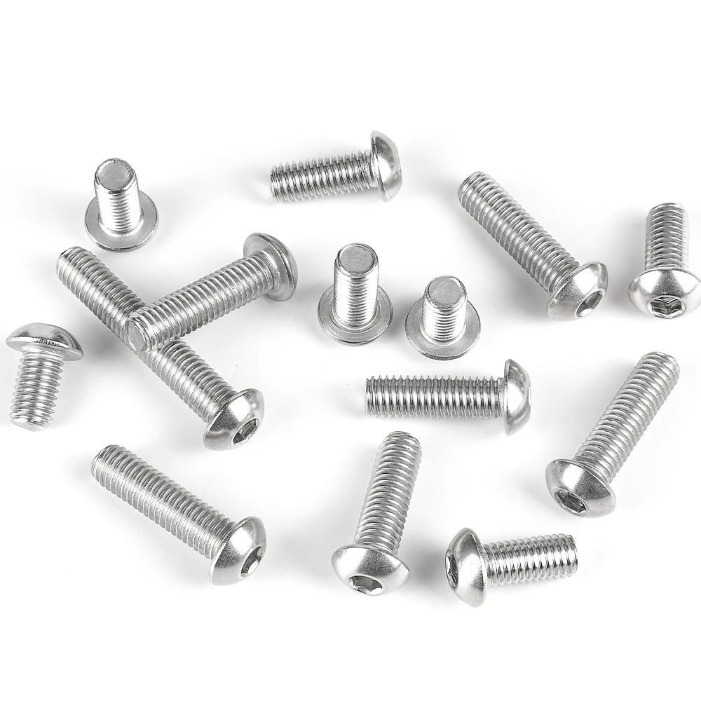 10-50pcs 12.9 Grade Hex Socket Button Head Cap Screws M1.6 M2 M2.5 M3 M4 M5 M6 M8 Nickel Plated Allen Bolts Machine Screws