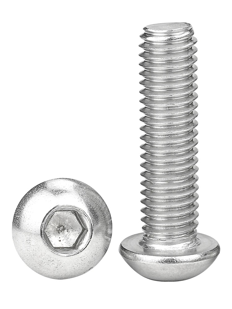 10-50pcs 12.9 Grade Hex Socket Button Head Cap Screws M1.6 M2 M2.5 M3 M4 M5 M6 M8 Nickel Plated Allen Bolts Machine Screws