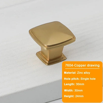 JUIDINTO 16-32mm Kitchen Shoes Cabinet Handle Square Single Hole Drawer Door Handle Vintage Brass Small Drawer Furniture Handle