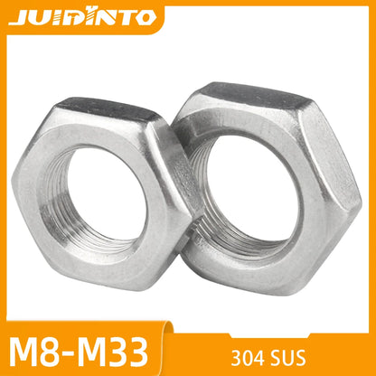 1-10pcs/bag GB6173 Hex Fine Left Thread Nut M8 M10 M12 M14 M16 M18 M20 M22 M24 M27 M30 M33 304 Stainless Steel Hexagon Thin Nuts
