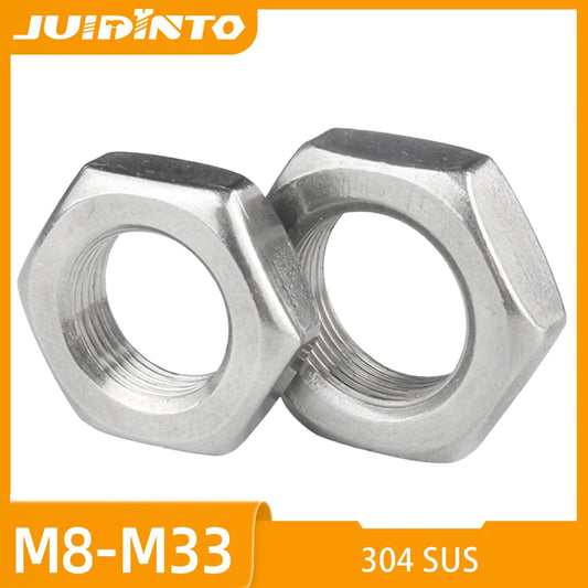 1-10pcs/bag GB6173 Hex Fine Left Thread Nut M8 M10 M12 M14 M16 M18 M20 M22 M24 M27 M30 M33 304 Stainless Steel Hexagon Thin Nuts