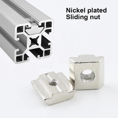 5-10pcs T Block Sliding Nut M3 M5 M6 M8 Zinc/Nickel Plated Roll in Spring T-nut with Ball for 20 30 40 45 Aluminum Profile Slot