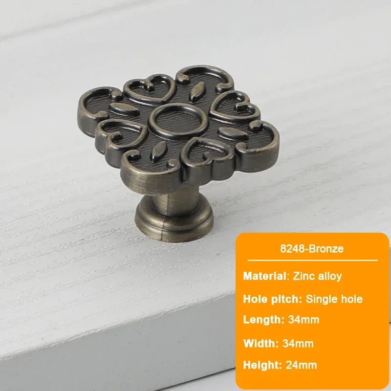 JUIDINTO 16-32mm Kitchen Shoes Cabinet Handle Square Single Hole Drawer Door Handle Vintage Brass Small Drawer Furniture Handle