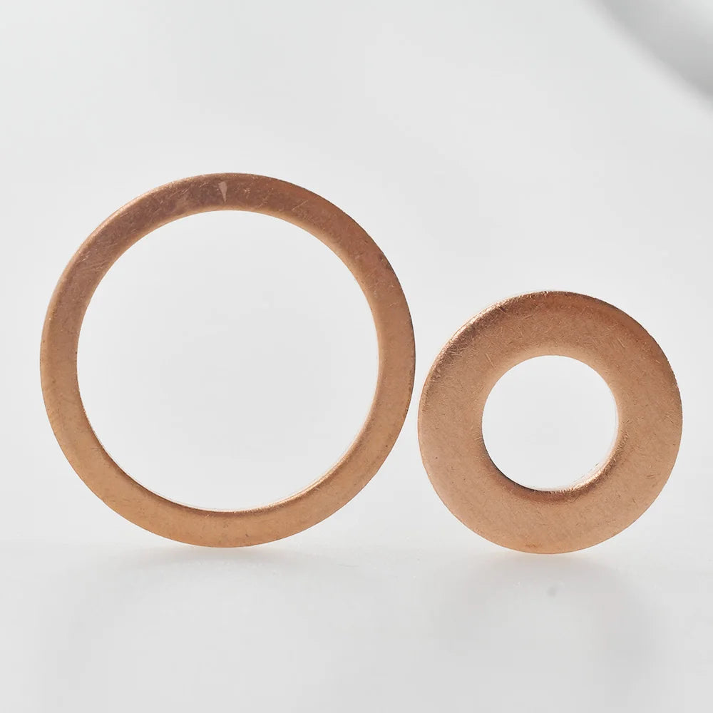 M5 M6 M8 M10 M12 M14 M16 M18 M20 M22 M24 Solid Pure Copper Oil Plugs Washer O-ring Gasket Motorcycle Sump Flat Sealing Spacers
