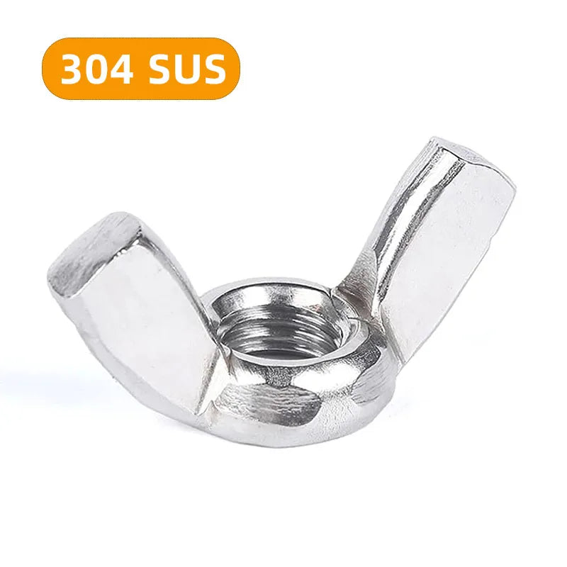 3-10pcs Butterfly Hand Tighten Nuts M3 M4 M5 M6 M8 M10 M12 Stainless Steel Black Plated Thumb Wing Nuts for Furniture Machinery