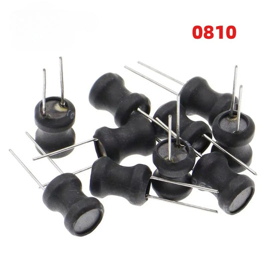10Pcs Power Inductor DIP 0810 8X10mm 1UH 2.2UH 4.7UH 6.8UH 10UH 22UH 33UH 47UH 68UH 100UH 220UH 330UH 470uH 1MH 2.2MH 10MH Inductance