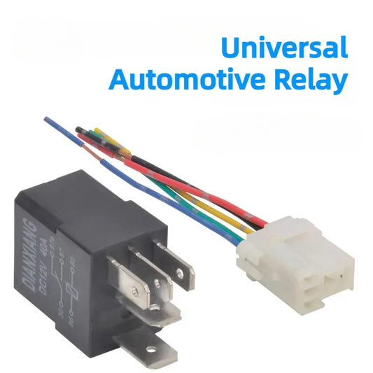 Universal Automotive Relay 4Pin 5Pin 40A 12V 24V with Socket Relay for Car Fuel Pump, Spray Lights, Air Conditioning Fan, Fog Lights and Electrical Systems