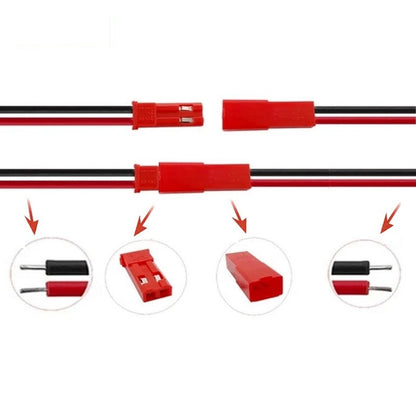 100mm 200mm 2 Pin JST Plug Connector Male+Female Plug Connector Cable Wire for RC Toys Battery LED Lamp