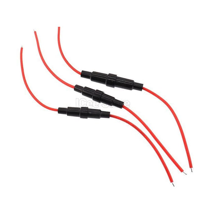 5Pcs Glass Fuse Holder 5*20mm 6*30mm Screw Type 5X20mm with 22 20 18 16 14AWG Wire Cable 250V 5X20MM Glass Fuse Tube Fuse Casing