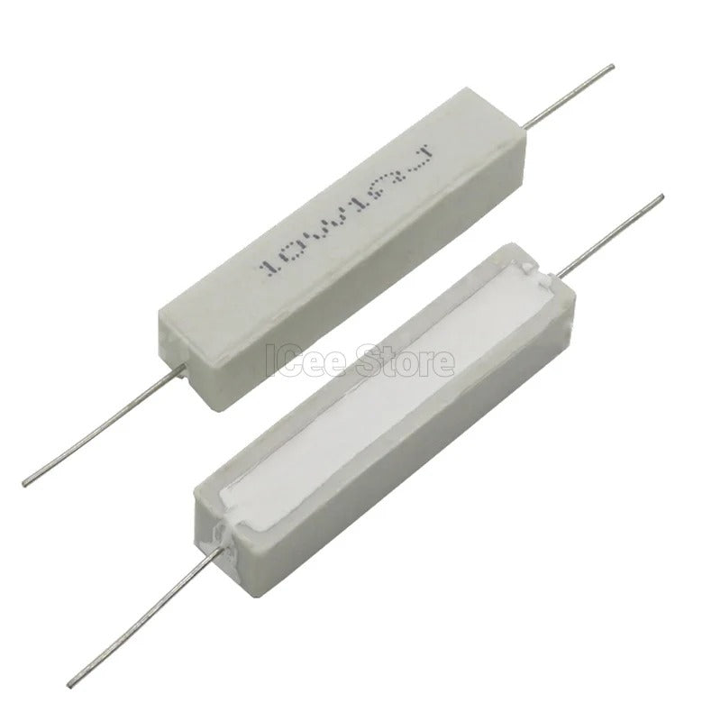 5Pcs 10W Cement Resistor 0.1R-10K 0.5R 1R 2R 3R 5R 8R 10R 15R 20R 25R 30R 47R 50R 100R 1K 3K 10K Ohm Power Resistor