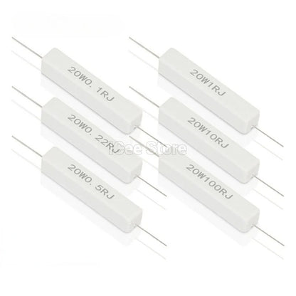 2Pcs 20W Cement Resistor SQP 0.1R-470R 1R 2R 2.2R 2.5R 3R 4R 5R 8R 10R 30R 33R 200R 470R Ohm
