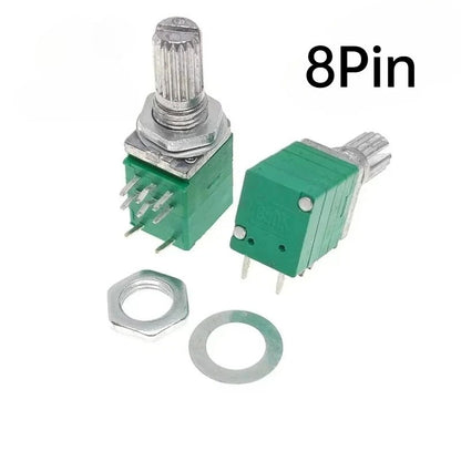 5PCS Industrial Switch RV097G RK097N Audio switch 3/5/6/8 pin B5K/B10K/B20K/B50K/B100K/B500K amplifier sealing potentiometer Shaft length 15mm