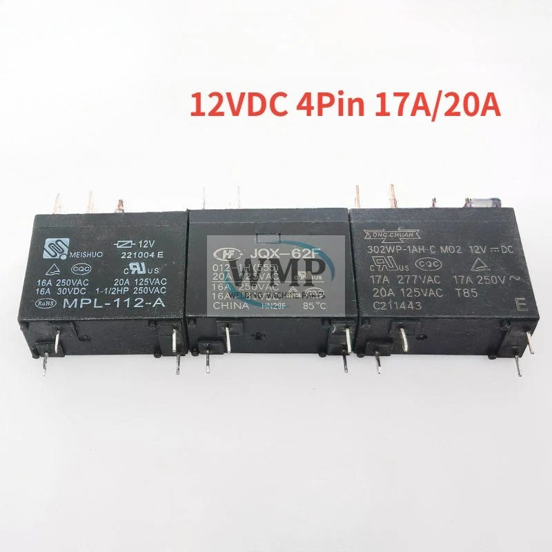 Original Relay JQX-62F 012-1H MPL-112-A 302WP-1AH-C 12V 4Pin 16A 20A for Water Heater Induction Cooker Microwave Oven